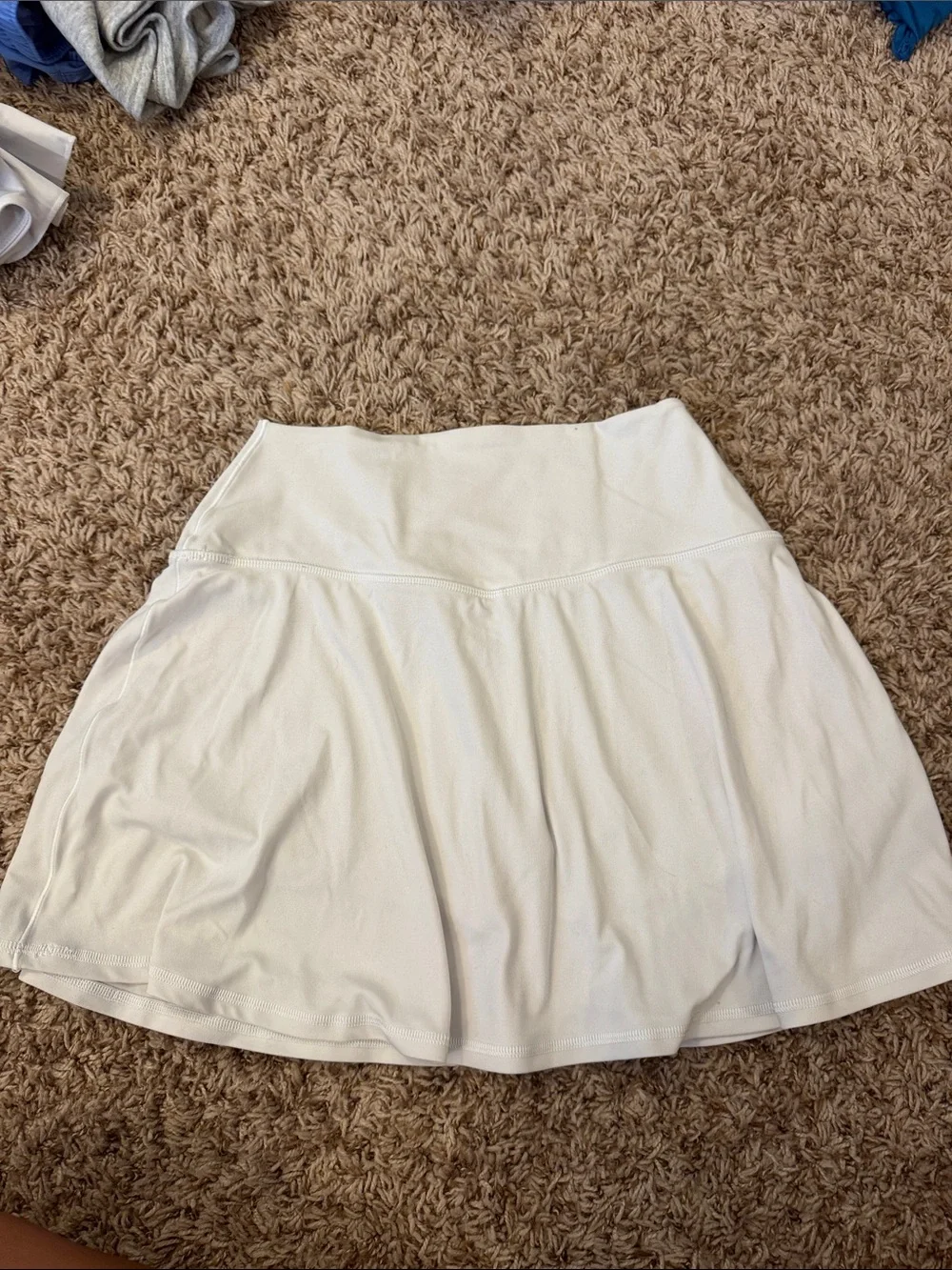 White V-Waist Active Skater Skirt